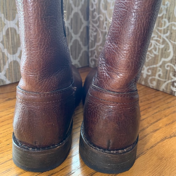 Frye Jaden Roper Brown Leather Boots W5.5 - Picture 5 of 9